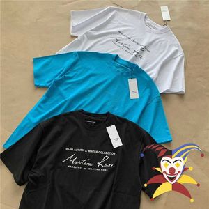 メンズTシャツパフプリントマルティンローズTシャツ男性女性1 1高品質の署名半袖トップティーハラジュクシャツストリートウェアT221130