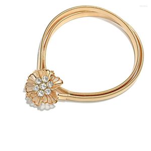 B￤lten Luxury Fashion 2022 Ladies Rhinestones With Diamond Gold Elastic Midje Chain Flower Decoration Women's Metal Spring Belt BG-915