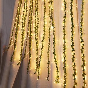 Str￤ngar 3x1m 300 LED Artificial Plant Ivy Fairy Light Leaf Vine Christmas Curtain String Outdoor Garden Patio Balkony Icicle