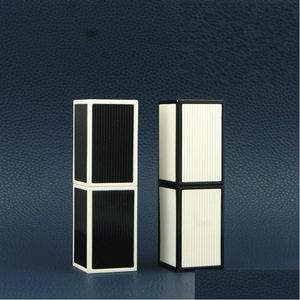 Packing Bottles Black White Stripe Square Lip Balm Container Refillable Packing Bottles Lipstick Shell Packaging Empty Cosmetic Tube Dhqse