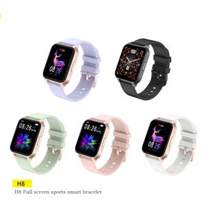 H8 wasserdichte Smartwatch Echter Blutsauerstoff Herzfrequenz-Druckerkennung TFT-Zifferblatt Sport Airpod max