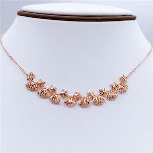 Pendant Necklaces Russian 585 Purple Gold Necklace Female European Plated 14K Rose Beach Shanghai Star Sea Shell