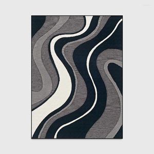 Carpets Fashion Modern Navy Blue Grey White Wave Curve Kitchen/Foot/Doormat Living Room Bedroom Parlor Area Rug Decorative Carpet