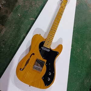 Chitarra elettrica semi cava a 6 corde con manico Relic Tastiera in acero giallo personalizzabile nera