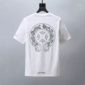 Mode mäns t-shirt designer klassisk sommar t-shirts hals kort ärm sanskrit bokstaven pullover t-shirt hästsko korsmönster toppar tees kvinnor tshirts ts56