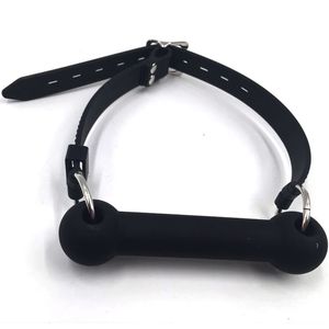 Bondage Erotic Toys PU Leather Open Mouth Gag Silicone Bite Dog Bone Ball Fetish bdsm Restraints Sex for Couples 221130