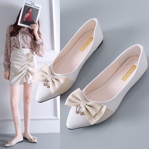 Dress Shoes Fashion Leather Women s Spring Elegant Classic Pointed Toe Pumps Comfortable Bow Office for Women 221130