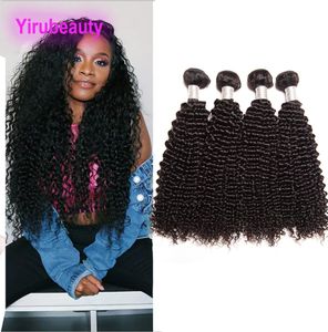 Wholesale Brazilian Virgin Hair Kinky Curly 4 Bundles Human Hair 4piecslot Natural Color Double Wefts Extensions7719199