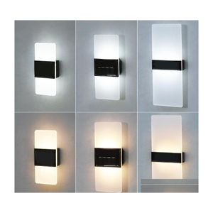 Solar Wall Lights Acrylic Simple Bedroom Sconce Living Room Outdoor Stair Home Decor Indoor Fixtures Drop Delivery Dhbam