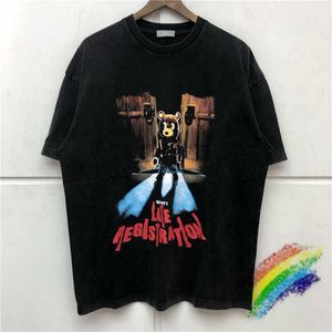 メンズTシャツ2022SS YE WEST Tシャツ男性女性最高品質のビンテージ素敵な洗浄重い生地ティー特大トップ半袖T221130