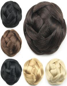 Wholesale Synthetic Bun Braided Chignons Simulating Human Hair Extension Updo For Daily Working Party and Bride039s HairstyleG66020529045054
