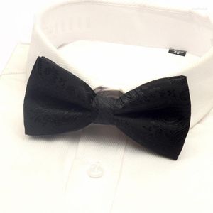 Bow Ties Fashion Solid Black Plaid Paisley Bowknot Mens Butterfly Tie Formal Wedding Party Bowtie Cravat med presentförpackning