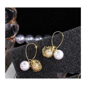 Brincos de pérolas para mulheres coreanas de jóias coreanas Moda de jóias Dangle Brinco Mujer Moda Brincos Boucle Doreille femme deli dhdca