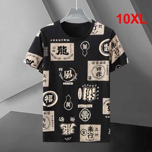 T-shirt da uomo T-shirt con stampa cinese Uomo T-shirt oversize Top T-shirt larghe estive Uomo Streetwear Moda Graffiti Manica corta Plus Size 10XL T221130