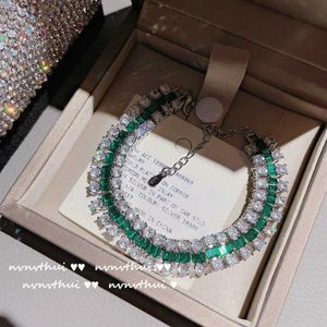 Bracelet Chain 2023 Trend Wome Jewelry Luxury Silver Color Tennis Green Cubic Zirconia Bangle s Gift