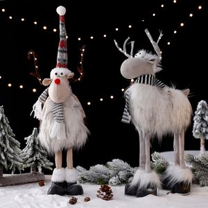 Christmas Decorations Large Santa Claus Elk Standing Doll with Lights Ornament For Home Merry Navidad Gifts Year 221201