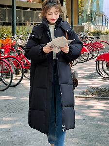 Kvinnor ner parkas koreanska varma vinter förtjockar rockar kvinnor lyx design jackor kausal mode vit och svart parka damer 221201