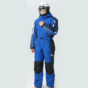 Skiing Suits Hooded Men Ski Suit Fleece Warm Snowboard Women Waterproof Man Jumpsuit Winter Woman Overalls Clothes 221130