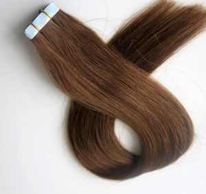 50G Kleka skóry Weft Tape Hair Extensions Remy Human Hair cala Medium Brown Brazylijskie Indian Harmony