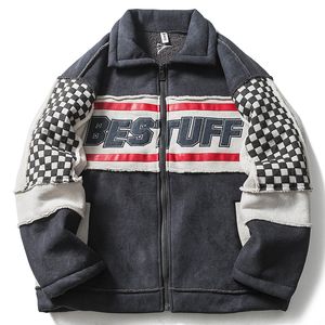 Herrjackor Autumn Winter Oversize Bomber Jacket Män varm motorcykelrock mode koreansk streetwear parka yttre kläder kläder han plus storlek 221130