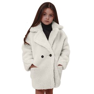 Mantel Mode Kinder Baby Mädchen Kleidung Faux Pelz Winter Warme Outwear Dicke s Teddybär Lange Lose Kinder Jacke 221130