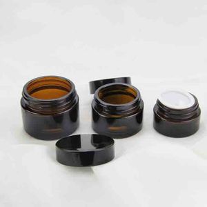 Glass Wax Jar Smoking Accessories 10g 15g 20g 30g 50g 100g Brown Bottle Round Pyrex Glass Dab Dry Herb Container Storage Lid