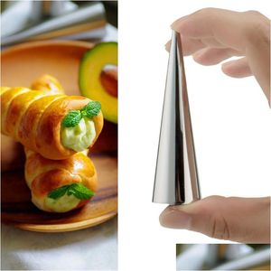 Baking Moulds Cone Danish Spiral Tube Mod Baking Mold Stainless Steel 9Cm Mods Cakes Croissant Pastry Roast 0 7Ym C2 Drop De Dhgarden Dhf5J