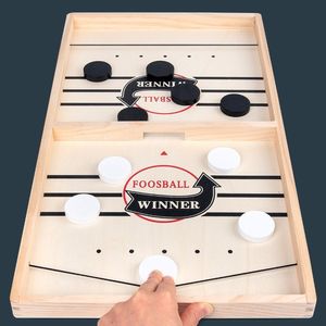 Party Games Crafts Fast Sling Puck Game Paced Wood Table Hockey Winner Games Interactive Chess Toys For Adult Children Desktop Battle Board Game 221201