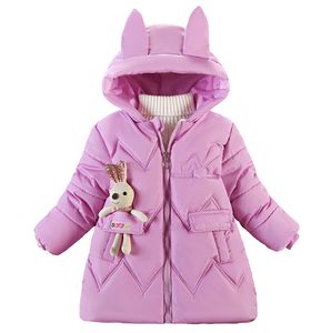 Down Coat Keaiyouhuo Winter Fashion Children Jacka Söt Rabbit Kid S Girl Thicked Fur Collar Baby Girl S Overcoat 221130
