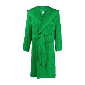 Lüks Tasarımcı Kadınlar Yeşil Robe Pijama Havlu Tasarım Kapşonlu Sabahlık Sonbahar Kış Uzun Kollu Elbiseler