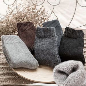 Meias para homens quentes de inverno engrossar meias de lã