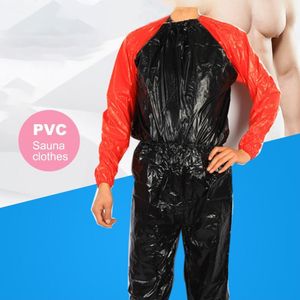 Erkeklerin izleri ağır hizmet tipi ter sauna takım elbise egzersiz spor salonu anti-rip pvc giyim fitness kilo kaybı için set koşu eğitimi terleme spor giyim 221201