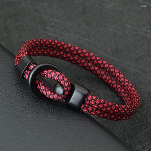 Charm Armbänder Männer Paracord Seil Armband Doppelschicht Glücksschnur Armband Piratenschmuck Outdoor Camping Männliches Zubehör Surfer Brazalete