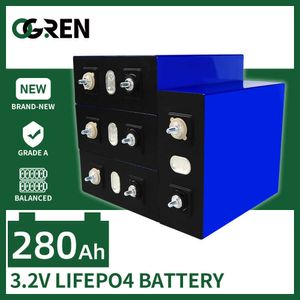 NOVO 3.2V 280AH LIFEPO4 Bateria 1/4/8/16/32pcs DIY 12V 24V Pacote de células recarregáveis ​​de 48V para RV Carrinho de golfe do sistema de armazenamento solar