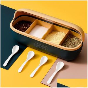 Other Kitchen Storage Organization Seasoning Box Chopsticks Kitchen Four Separate Tank Sugar Pot Monosodium Glutamate Boxe Dhgarden Dhbfl