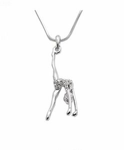 Double Nose Arrival Metal Inlay Women Figure Gymnastic Girl Charm Necklace Gym Jewelry Pendant Necklaces4356582