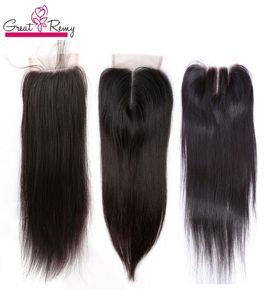 Wholesale Greatremy 4x4 Top Closure Hairpieces Natural Color Silky Straight Malaysian Hair 8quot24quot Unprocessed Virgin Human Hair L5431611