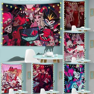 Taquestres desenho animado Hazbined els tapeçaria anjo pó anime hell helluvas boss parede pendurada cobertor de fundo pano kawai sala decoração 221201