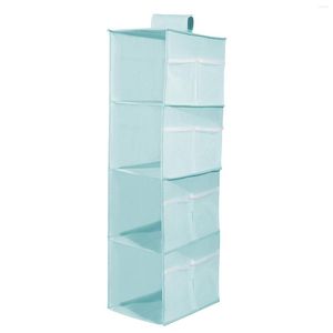 Storage Boxes Large Capacity Clothes Washable Hanging Closet Organizer With Side Pockets Wardrobe 4 Shelf Home Foldable Shelves