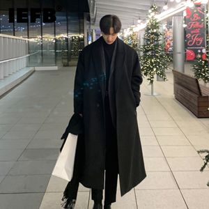 Men's Wool Blends Korean Trend Loose Casual Single-breasted Overcoat Autumn Winter Fashion Long Sleeve Woolen Coat 221201