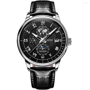 Relógios de pulso 2023 Produtos JSDUN Watch Men's Watch Moon Fase Classic Classic Automático Mechanical impermeável aço inoxidável