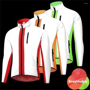 Racingjackor Superbright Reflective Men Windbreaker Cut Wind f￶r Cycling Softshell Mesh Foder Rain Jacket Autumn Climbing Kl￤der