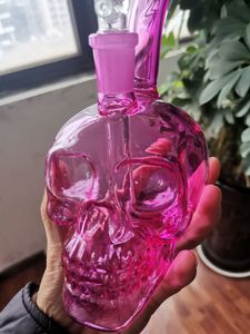 Skull Glass Water Bongs Downstem Perc Hookahs Shisha Smoking Pipe Unique Glass Bong Dab Rigs 20cm Tall