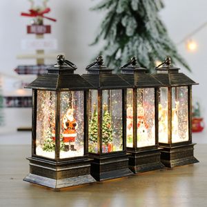 Altri articoli per feste per eventi Decorazione di buon Natale Lanterna di Natale LED Globo appeso Lampada da Babbo Natale vintage Pupazzo di neve Tè Lanterna a LED Castello luminoso 221201