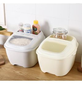 Storage Bottles 10KG Flip Cover Sealed Multi-function Rice Bucket Box Kitchen Household Cereal Dispenser Food Grain Container