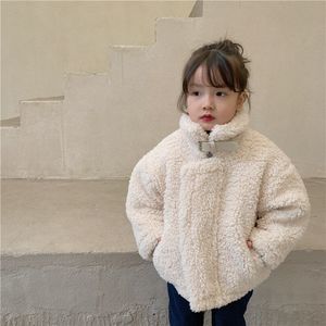 Coat Korean Solid Thicken Kids Warm Jacket Fashion Zipper Casual Lambool For Girl Baby Outerwear Girls Winter S 221130