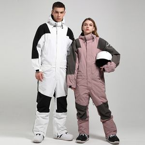 Skiing Suits Men Women Jumpsuit Windproof Waterproof Snowboarding Winter Warm Male Female Jacket Pants 221130