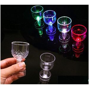 Wine Glasses Wine Glasses Plastic Colorf Transparent Goblet Led Light Cup Party Decoration Bar Supplies New Arrive 1 4Zp C Drop Deli Dhlcj