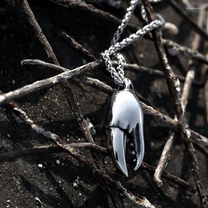 Colares de pingentes de caranguejo pinça de caranguejo de titânio Acessórios para personalidade Acessórios para roupas de animais pingentes de colar de animais para jóias de metal masculino