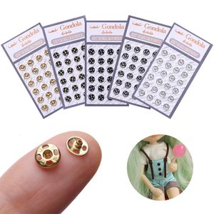 Doll Accessories 10 24Pcs Mini Button Buckle for 1 6 DIY Clothes Metal Invisible Snap Handmade Clothing Sewing 221130